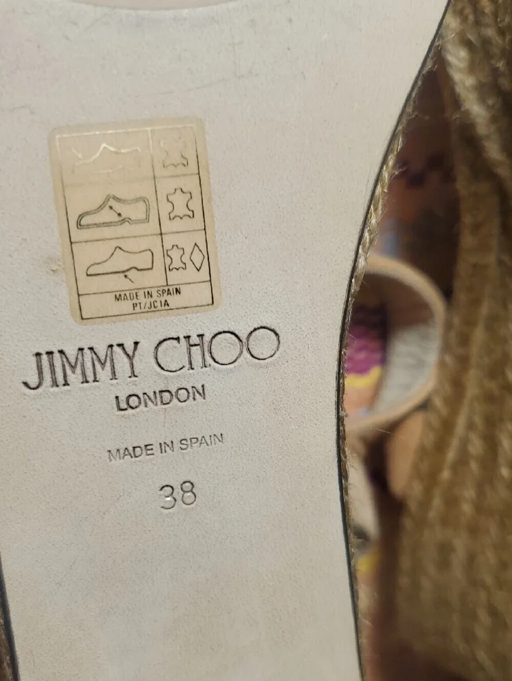 Jimmy Choo Suede Espadrille Wedge Sandals with Crystal Buckle Size 8